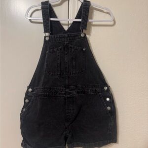 Black Denim Overalls